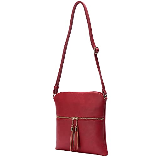 Image of Solene Womens Lightweight Medium Crossbody Purse with Tassel, Perfect Size Crossbody Bags for Daily Use, travel