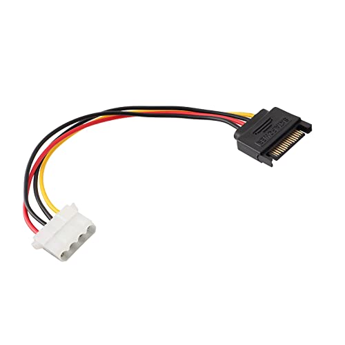 ZSHYBER Adaptateur de câble d'alimentation SATA, 15 broches SATA vers 4 broches IDE/Molex Câble d'alimentation adaptateur F/M, 20,50 cm
