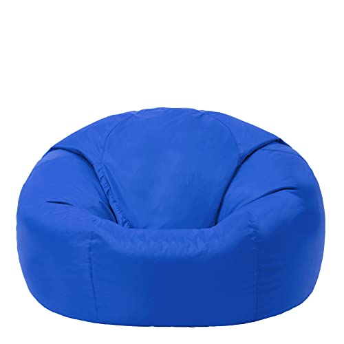 Bean Bag Bazaar Classic Bean Bag Chair, Blue, Large Indoor Outdoor Bean Bags for Adults, Water Resistant Lounge or Garden Beanbag, Adult Gaming Bean Bag Chairs with Filling Included