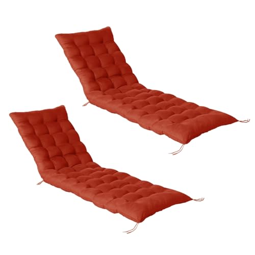 IDMarket - Lot de 2 Coussins universels de transat Adam 180 cm Terracotta