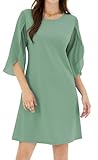ZAFUL Wedding Guest Dress Flutter Sleeve Dress for Women 2026 Crew Neck A-Line Formal Cocktail Party Dresses Light Green XL