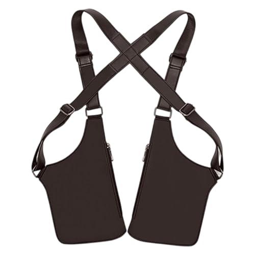 Bolso doble bajo el brazo con bolsillos múltiples y sistema anti-robo impermeable marrón