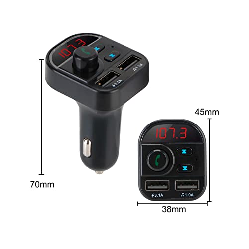 Adaptador Transmissor De Carro Bluetooth 5.0 Fm Sem Fio Mp3 Mãos Livres Player 3.1A Carregador USB D