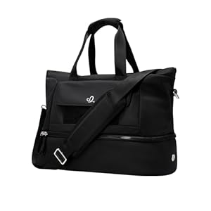 WATERFLY Women’s Gym Tote Bag: Lightweight Waterproof Duffel Bag with Compartment Pockets for Woman Carry-on Weekender Overnight Airplane Sports Travel Gym Exercise Duffle Bags