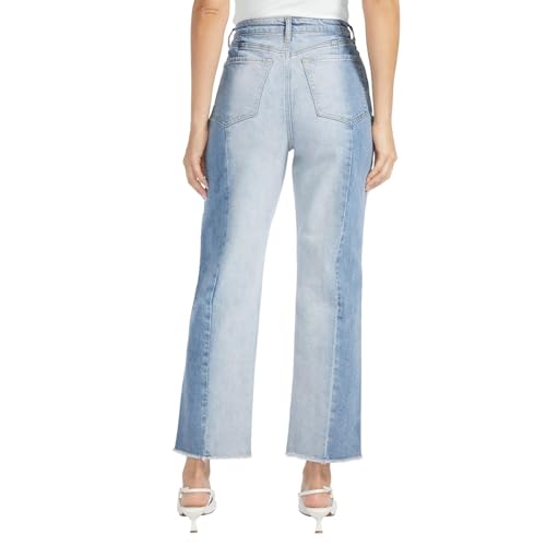 Masseys High-Rise Straight-Leg Two-Tone Jean3