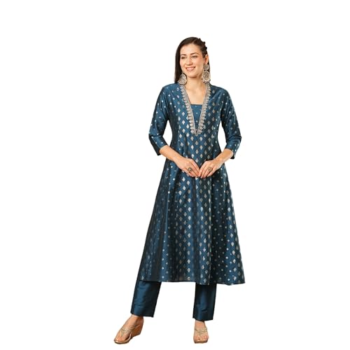 Image of Globus Women Kurta Set (GS569846 Maroon S)