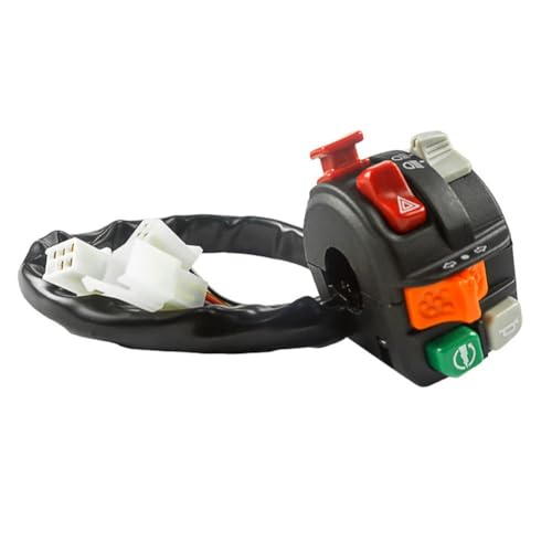 CashMuch Motorrad-Lenkerschalter-Kombination für Hupe, Mehrzweck-Montage, ABS-Material, direkte Installation, schwarz