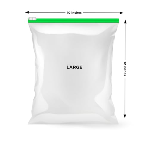 Image of Ezee Plastic Reusable Multi-Purpose Slider Bag 10x12 Inch | Zip Lock & Vegetable Storage | Freeze Bag I Pack of 10