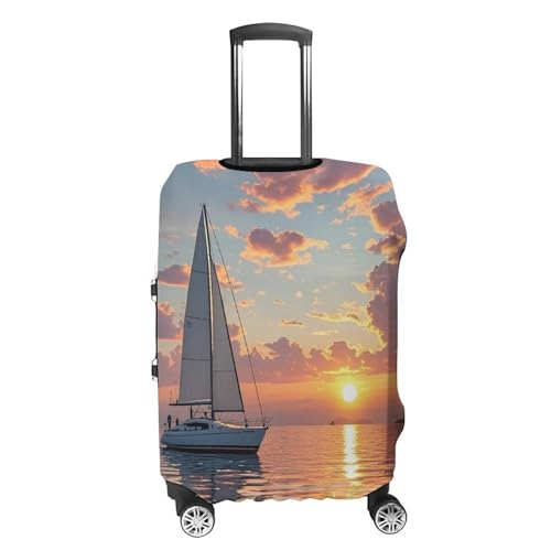 Sailboat And Sunset Printed Luggage Cover Protector, Fits 18-32 Inch Luggage4