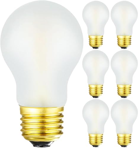 Image of Frosted E26 Edison Bulb A15 Light Bulb 6W Equal 60 watt Light Bulb Dimmable AC120V Warm 2700K E26 Led Bulb for Pendant,Chandeliers,Vanity,Wall sconces Edison Light Bulbs 60 Watt 600lm 6Pack