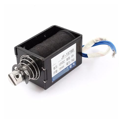 DC 12V 8A 15mm Stroke 5Kg 50N 11Lb Holding Force Push Pull Solenoid Electromagnet Open Frame Type