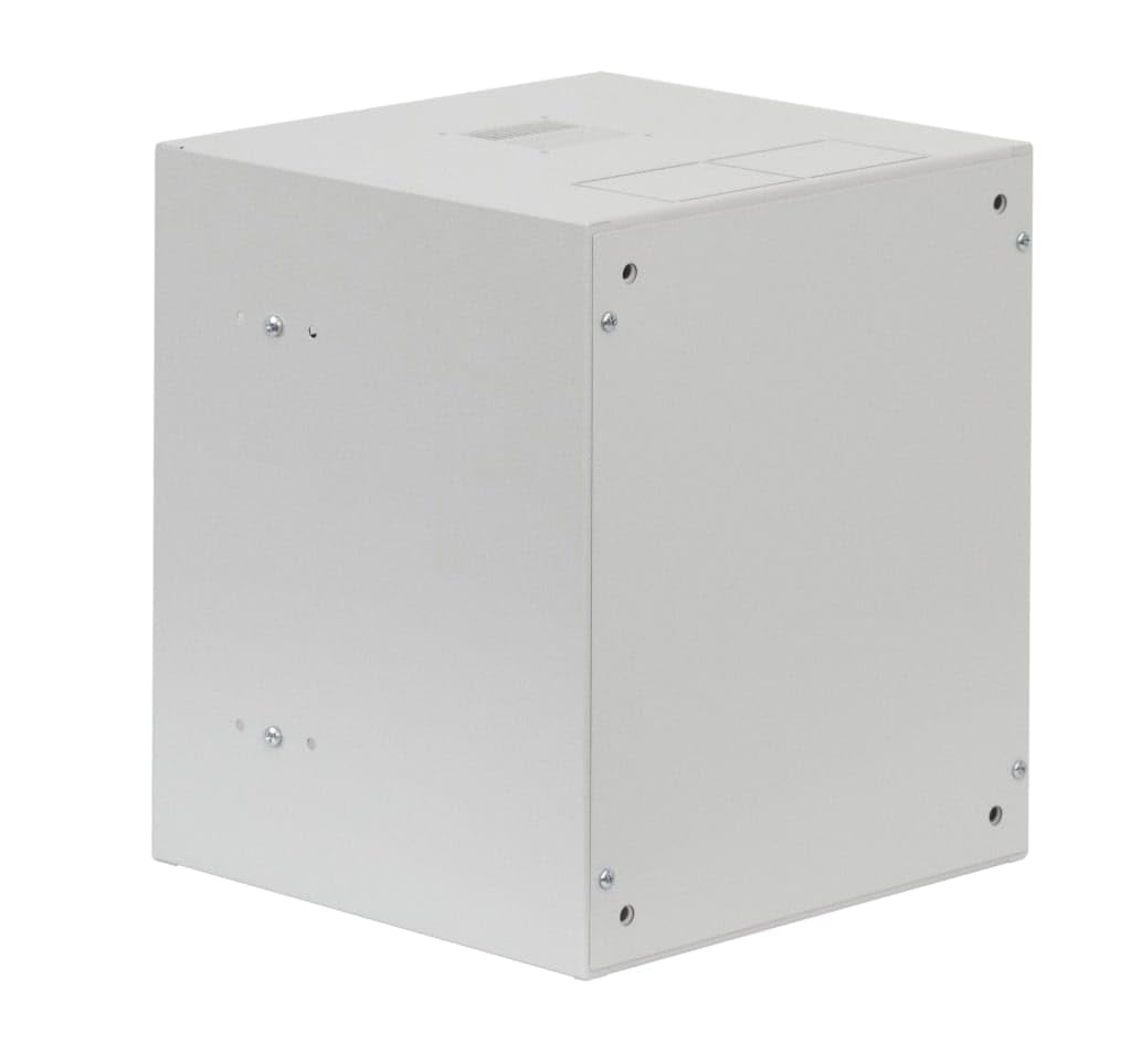 SABAJ M&D Szafa sieciowa 10 cali, 6U, H355xW310xD300mm, głębokość użytkowa 250 mm, szklane drzwi, montaż ścienny, biała