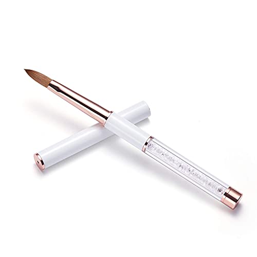 Kemeisi 100% Kolinsky 3D Acrylic Nail Brushes, Acrylic Nail Brush Size # 2-#14 Oval Nail Art Painting Brush For Acrylic Powder Nail Carved Extend Nails (#02) #TOP4