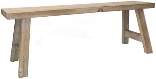 Gisela Graham Medium Fir Wood Cottage Style Milking Stool/Bench 60x20x22cm