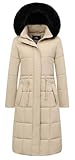 GOLDLADY Women's Waterproof Long Winter Coat Thickened Down Alternative Jacket Warm Puffer Jacket Hooded Parka