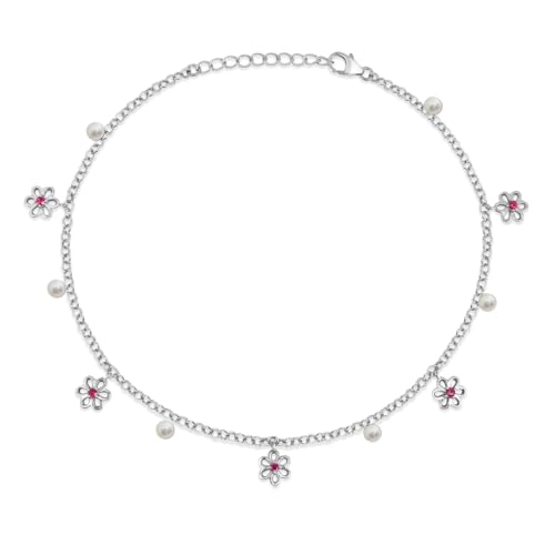 Image of ROOVI 925 Silver Anklet (2 Pieces) I Gifts for Girlfriend, Gifts for Women & Girls| With Certificate of Authenticity and 925 Stamp