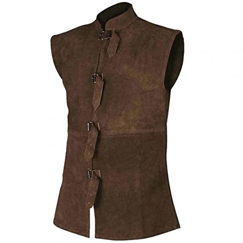 MTENG Leather Motorcycle Vest for Men Big and Tall Gothic Riding Club Jacket with Concealed Gun Pocket