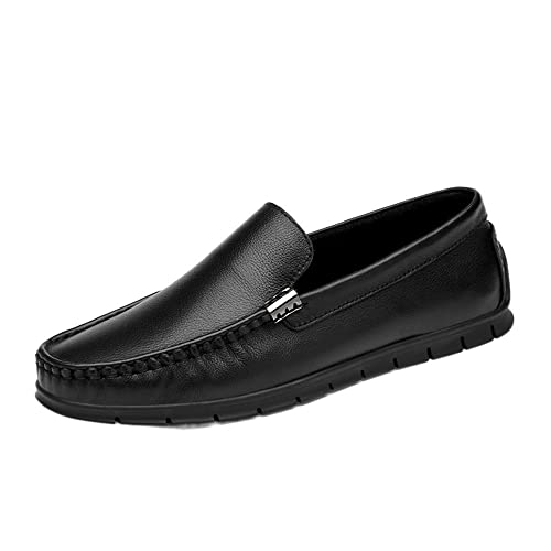 Mens Loafers Shoe Venetian Loafers Round Toe Lightweight Leather Lightweight Flat Heel Comfortable Fashion Party Slip-ons