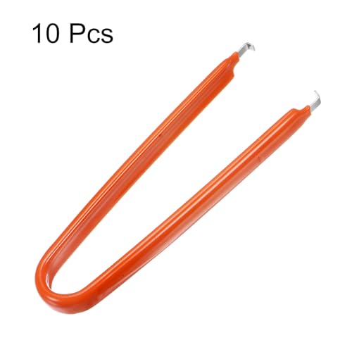 Image of HARFINGTON 10Pcs IC Chip Extractor IC U Shape Puller Stainless Steel with Insulated Vinyl Grip Motherboard Circuit Board Component Puller Chip Extractor for PCB Removal Tool, Orange