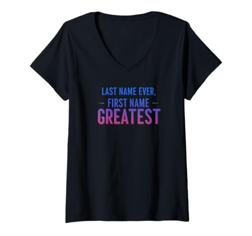 Womens Last Name Ever First Name Greatest Song Lyric Meme V-Neck T-Shirt