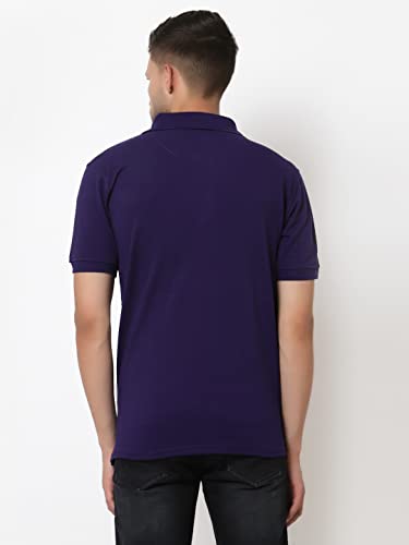 Image of UZARUS Mens Solid Cotton Regular Fit Polo T-Shirt
