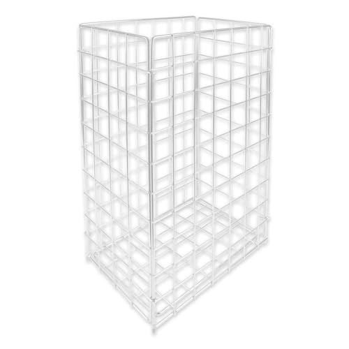 1 Stück Hygoclean Gitterkorb für Müllsäcke, 60 l | Metall, Karton, weiß, L: 40cm, B: 25cm, H: 62cm, V: 60l, Drahtgitter-Abfallbehälter, Gitter-Abfallkorb für Müllbeutel, Metallgitterkorb, Sammelkorb