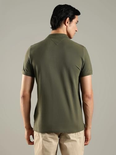 Image of Solid Slim Fit Cotton Polo T-Shirt