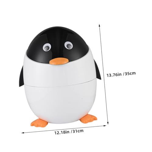 Caneca de basura con tapa Zerodeko diseño pingüino miniatura 2