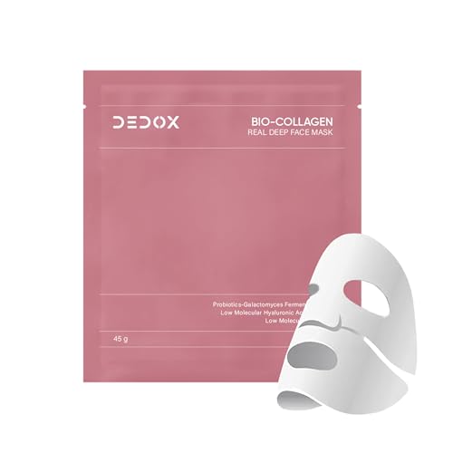 Image of DEDOX Bio-Collagen Real Deep Mask - Collagen Face Mask, Hydrating Overnight, Pore Minimizing, Elasticity Improvement,Korean Glass Skin Hydrogel Mask for Deep Hydration 45g | Korean Skincare