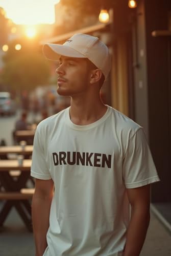 Image of DRUNKEN Cap for Men Women Topi Unisex Head Branded Boy's Girl's Caps Adjustable Strap Summer Sports Cricket Gym Dance Cotton Free Size Free Size Cotton Hat Summer Look Snapback
