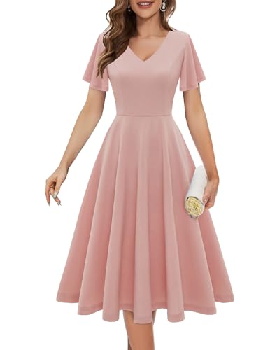 Robe de soirée d'église modeste et fluide pour invités de mariage 2025