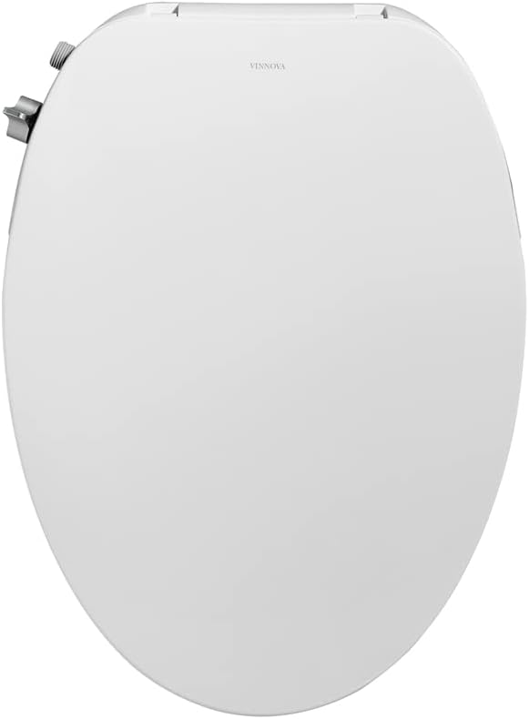 Vinnova Taranto Non-Electric Bidet Toilet Seat - Self Cleaning Retractable Nozzle, Elongated in White, Easy Installation