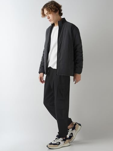 Image of Bewakoof Air 1.0 Men's Solid Super Loose Fit Poly Cotton Cargo Joggers