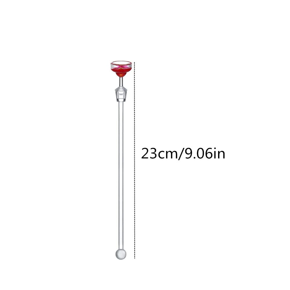 Bastoncini per Cocktail, 10 Pezzi Acrilico Cocktail Agitatori Drink Agitazione Bastoncini Colorati Swizzle Mixing Sticks Plastica Cocktail Swizzle Stirrer (23cm)