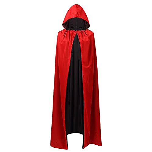 XINCHIA Halloween Vampire Cloak Vampire Capes Unisex Hooded Reversible Cape Vampire Witch Capes Black Red Devil Cape Wizard Cloak Robe Cosplay Cloak for Adult or Child Kids Party Cosplay Costumes - Image 2