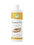 Yogti [Canadian Brand] 100% Pure and Natural Castor Oil - 500ml for Hair, Eyelashes, Eyebrows, Face, Nails, Cold pressed, Hexane Free - 500ml