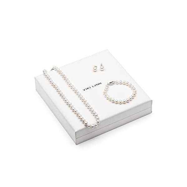Perla Collar De Perlas Cadena con Perlas de cultivo de agua dulce en VIKI Lynn - Imagen 6
