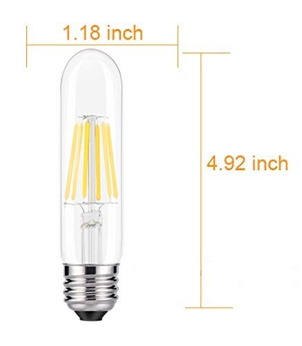 T10 LED Filament Bulb Tubular Light Bulb,6W Dimmable Tubular LED Bulbs, 60W Equivalent, 2700K Soft Warm White, E27 Screw - Image 2