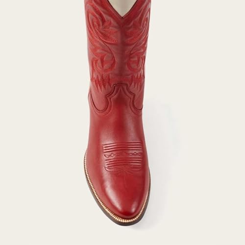 Agodor Cowboy Boots for Women Heart Cowgirl Boots Classic Embroidered Women Wide Calf Knee High Boots Chunky Heel Pointed Toe Pull On Fashion Western Boot4