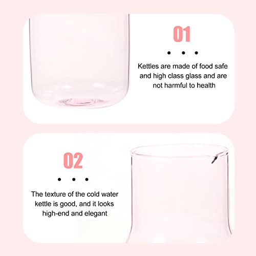 DOITOOL Glass Water Jug with Cup Set 6.69X2.76In Convenient Household Carafe for Bedroom Bedside Drinking Accessory Suitable for Dinner Parties Outdoor Use - Image 2