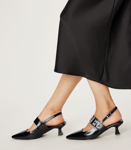 Arromic Kitten Heels for Women Pointed Toe Pumps Mary Jane Low Heel Slingback Heels Punk Style Fashion Shoes for Dating Party Working Dressy4