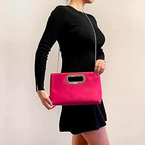 Image of Top Handle Faux Suede Clutch