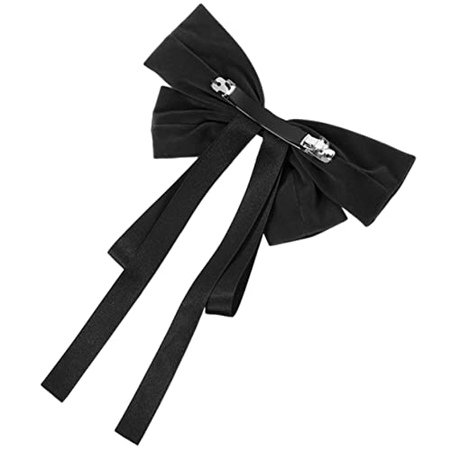 Ipetboom pasador de pelo con lazo grande cabello de gracia chicas coleteros brillante women hair clips horquillas moño niñas lazos para el cabello pasadores para cabello grueso cinta Black