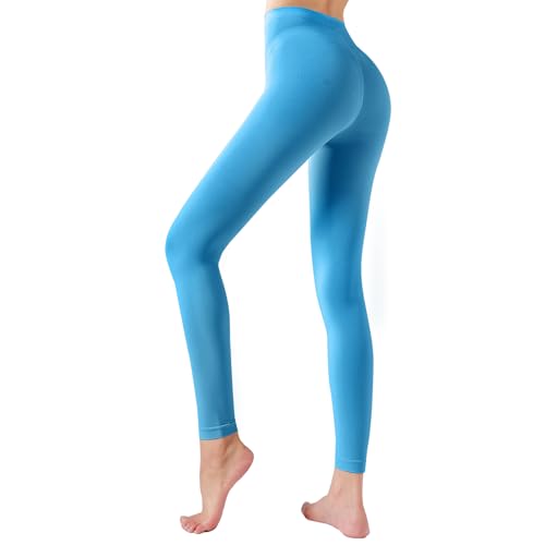 Image of Footless Tights for Women Women's Soft Full Length Leggings Light and Breathable High Waist Tight Pants