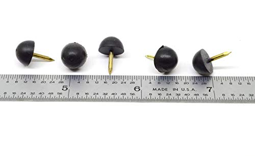 pkg of 4 - black sbr rubber round top tack bumper - bumper diameter - 3834 bumper height - 73234 tack length - 3834 tack diameter - 36434