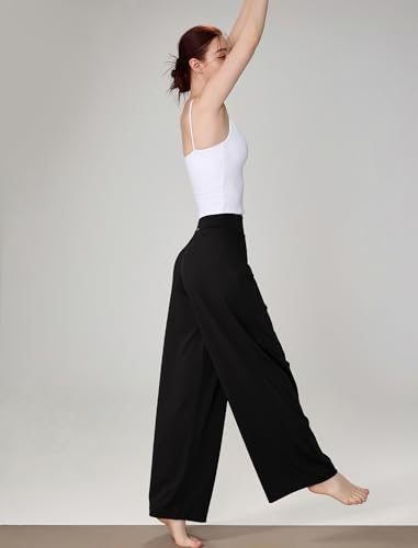Yvette High Waisted Wide Leg Pants for Women Lightweight Casual Athletic Pants Loose Fit Lounge Travel Work2