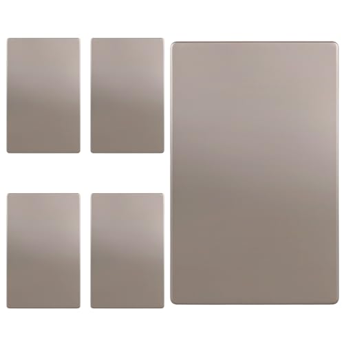 Image of ENERLITES Screwless Blank Wall Plate, Child Safe Blank Device Outlet Cover, Standard Size, 1-Gang 4.68 inch x 2.93 inch, Polycarbonate Thermoplastic, UL Listed, SI8801-NK-5PCS, Glossy, Nickel, 5 Pack