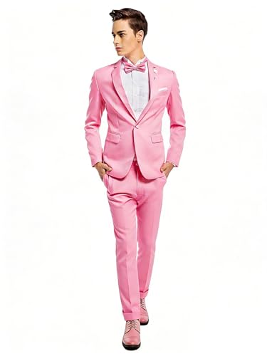 Veste à revers Kromoc pour hommes costume un bouton chic de banquet