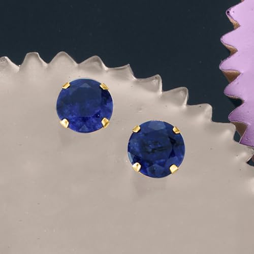 Ross-Simons 5.00 ct. t.w. Sapphire Martini Stud Earrings in 14kt Yellow Gold4