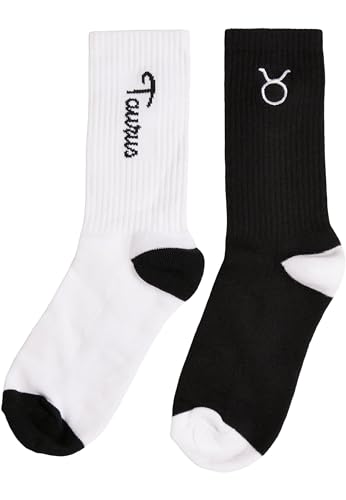 Urban Classics Zodiac - Calcetines unisex (2 unidades, talla 43-46), color negro y blanco